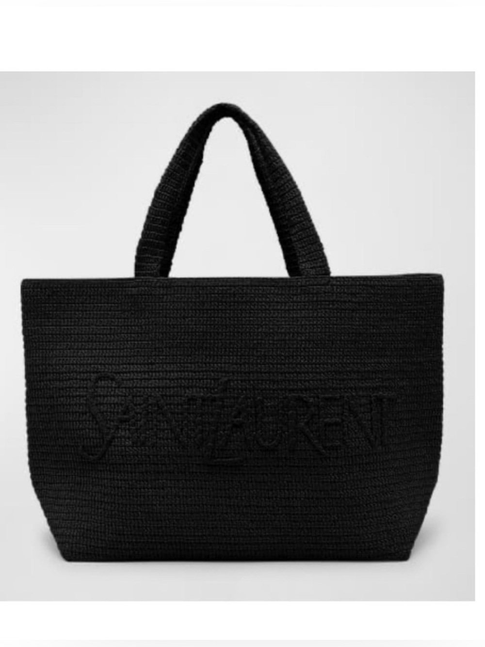 Saint Laurent Black Textured Tote Bag - Picture 2 of 6